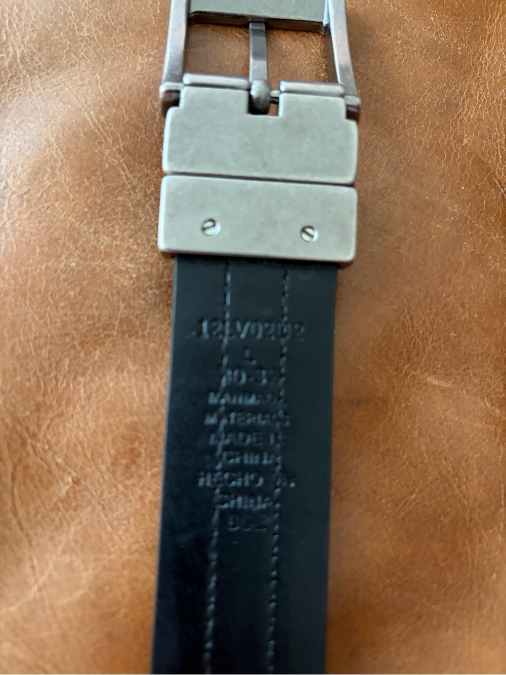 Levi's Brown L 30-32 Belt with Silver-Tone Buckle